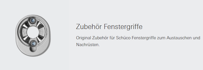 Schüco Zubehör Fenstergriffe. Original Zubehör für Schüco Fenstergriffe zum Austauschen und Nachrüsten.